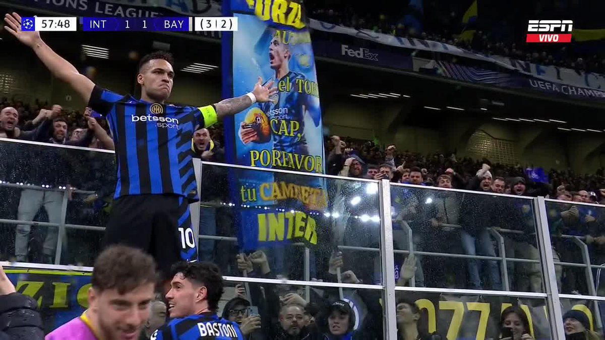 🤯🇦🇷 GOL DE LAUTARO MARTÍNEZ PARA PONER LA SERIE 3-2 ANTE BAYERN MÚNICH. SIEMPRE LAUTARO. 🐂