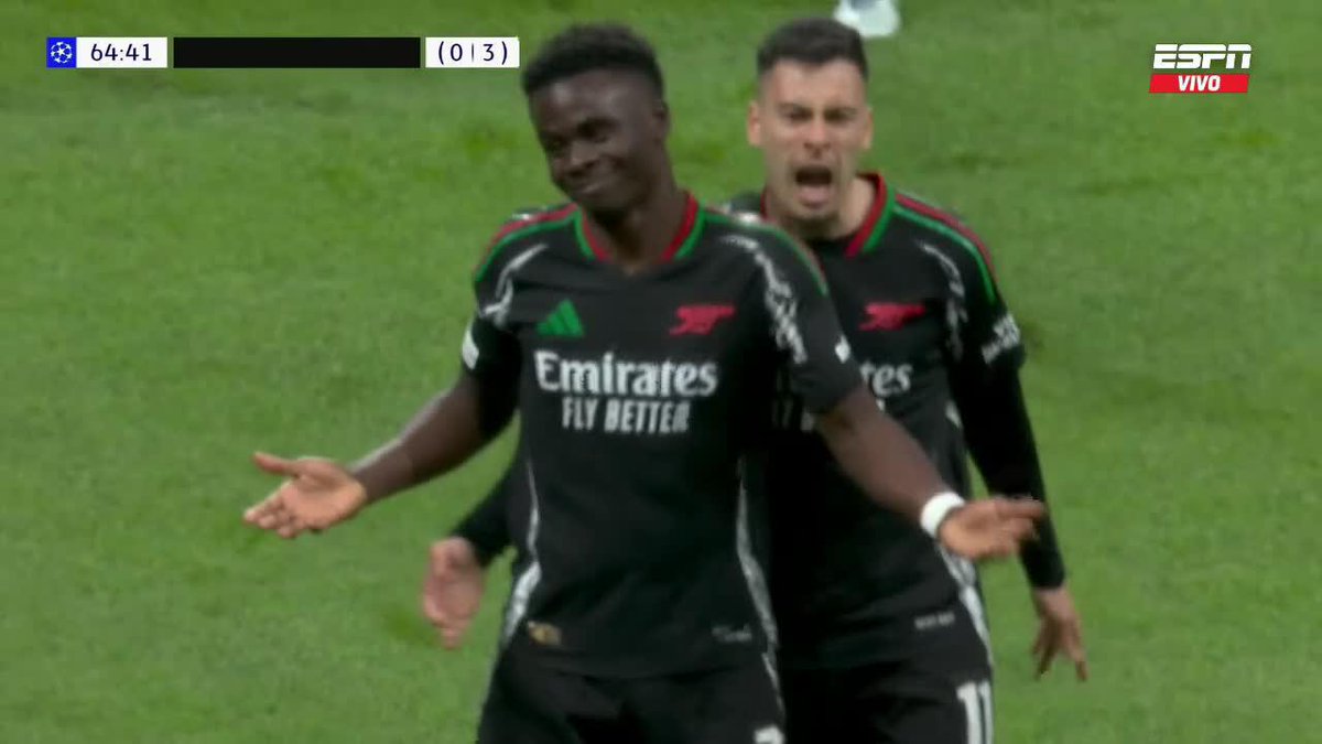Es un GOLAZO del Arsenal. Bukayo Saka en el Bernabéu. 🪄
