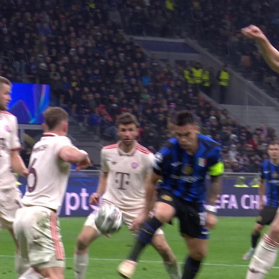 Ist das vor Bayerns Gegentor ein Handspiel von Lautaro oder zählt der Treffer zurecht? #DAZNmoment #UCL #INTFCB