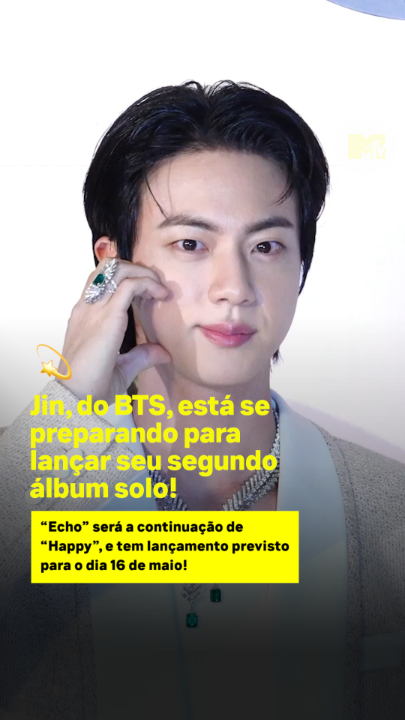 armys, vocês já estão na contagem regressiva por aí também? 🤩 Vem aí #Echo, segundo álbum solo do divo @jin 🗣️dia 16 de maio #MTVMúsica #Jin #BTS