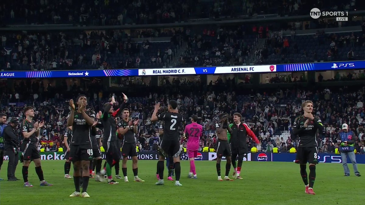 ARSENAL HAVE DONE IT! The Gunners defeat Real Madrid home and away as they advance to the Champions League semi-finals with a 5-1 aggregate victory against the reigning champions 🤩 📺 TNT Sports & discovery+ UK