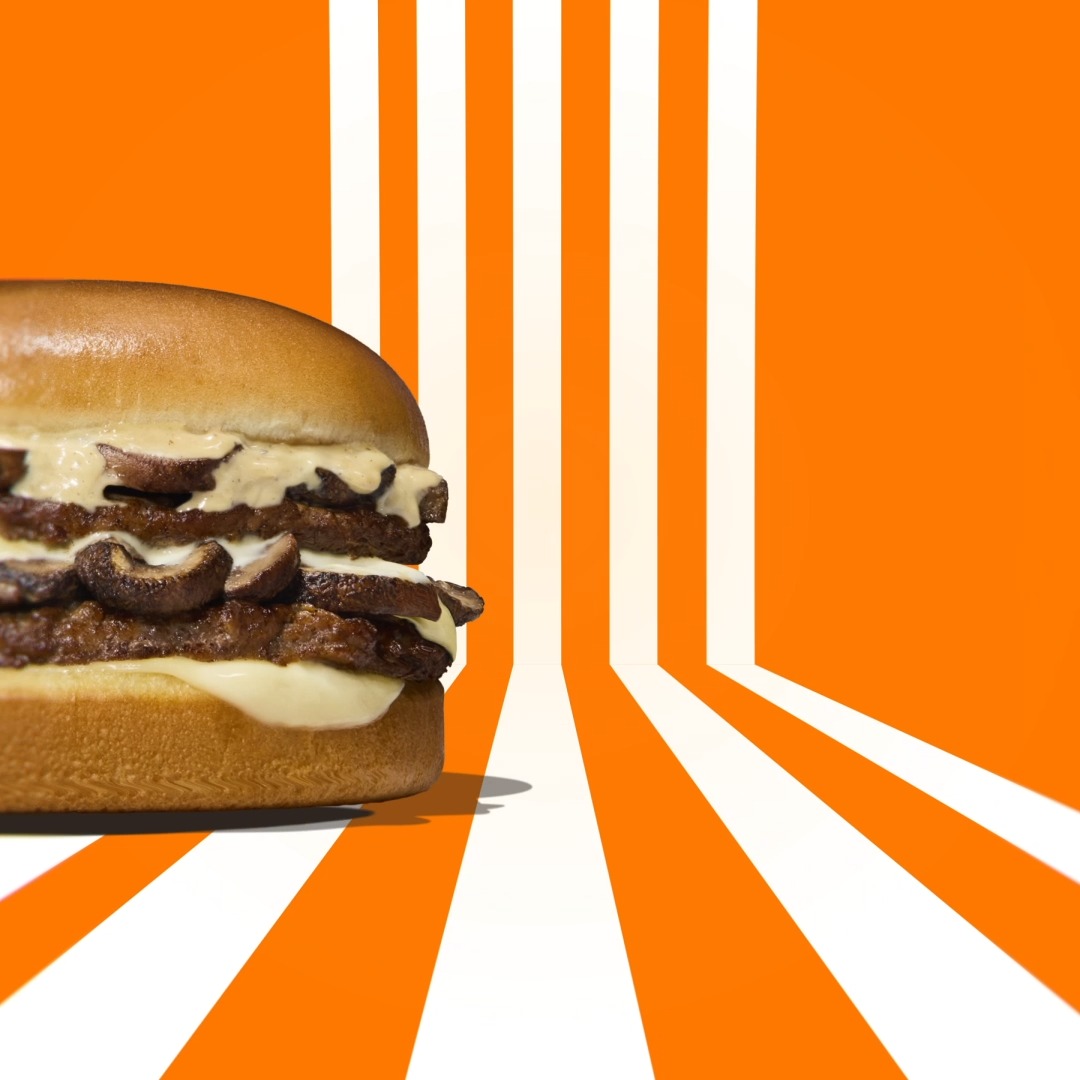 So hype for the Mushroom Swiss that we had to set up a Spirit Tunnel. 🕺 Dance on down and try it today!