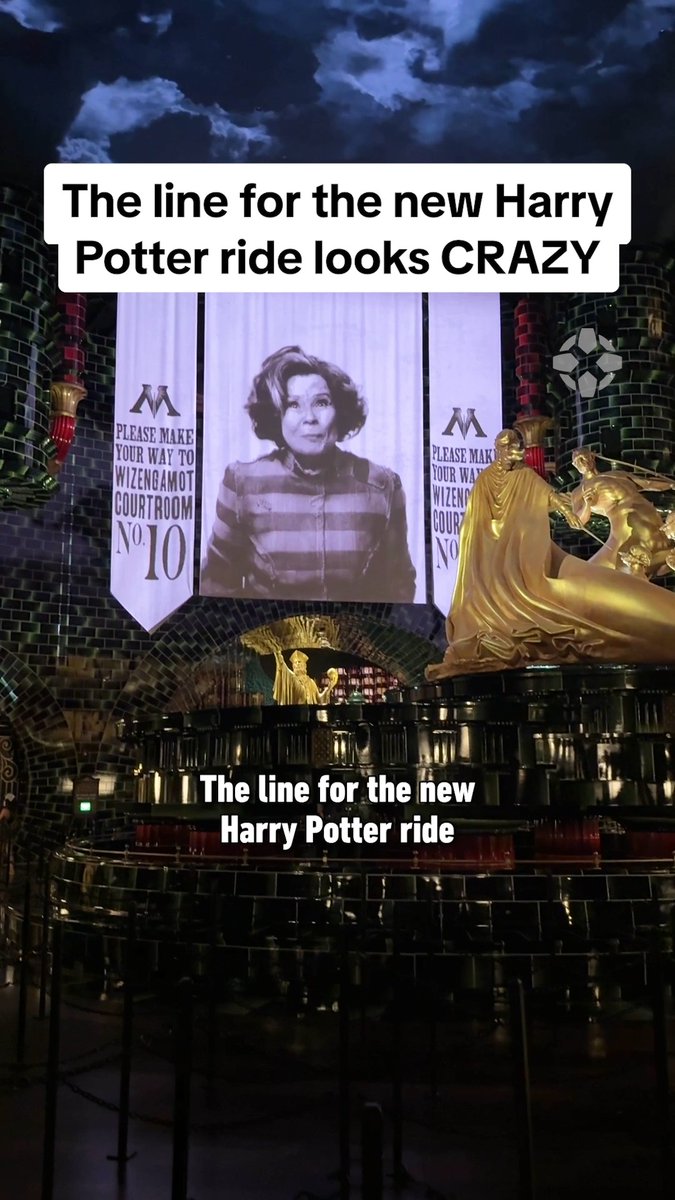 This might be the coolest ride queue we've ever seen... is that NEW footage of Dolores Umbridge?! #EpicUniverse