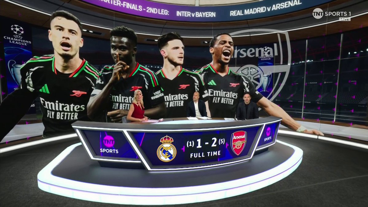 "To go to Real Madrid, and do that at the Bernabéu, was remarkable" 🤩 The panel reflect on what was an incredible night for Arsenal, as they make the Semi Finals of the UCL and face PSG 🌟 🎙️ Lynsey Hipgrave | 📺 TNT Sports &amp; discovery+ UK