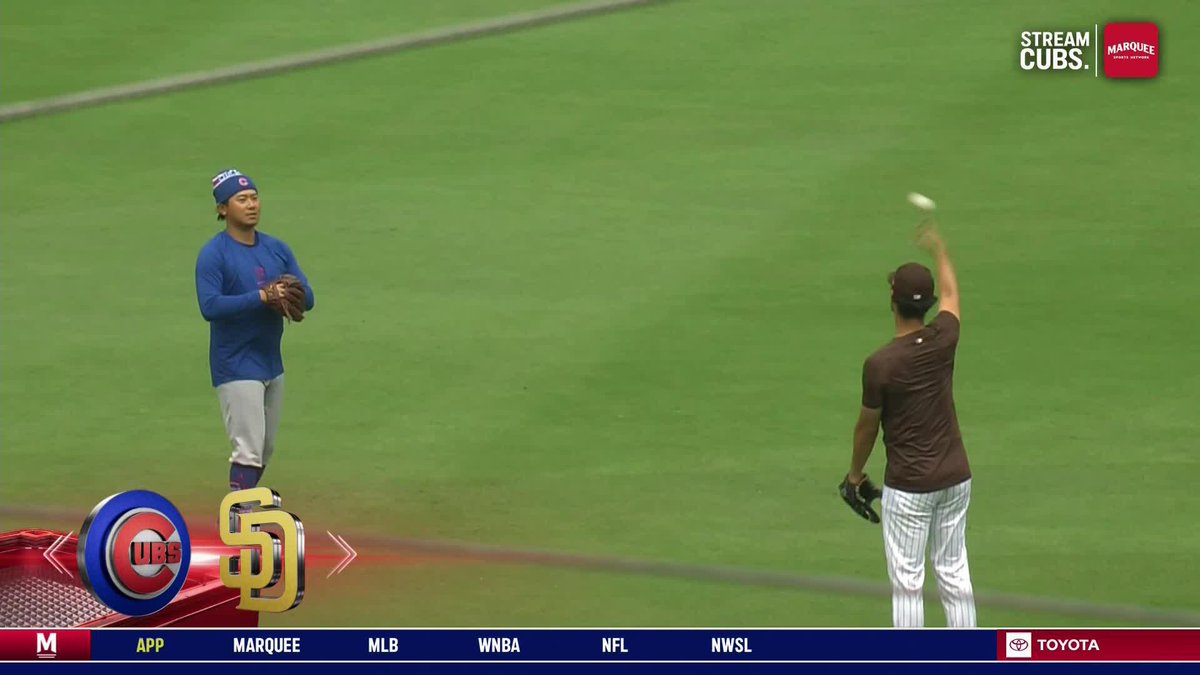 ダルビッシュ有と今永昇太が野球談義! 身ぶり手ぶりを交えながら意見交換 キャッチボールを行う場面も👀 🎥Marquee Sports Network #今永昇太 #ダルビッシュ