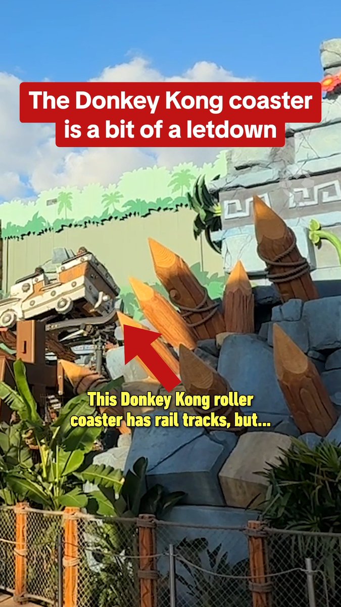 Mine-Cart Madness in Donkey Kong Country at #EpicUniverse has broken tracks, but they are safe for families!
