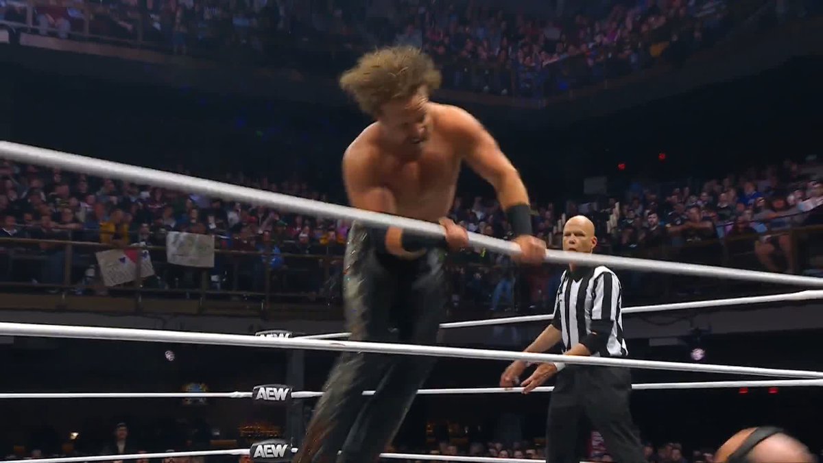 Hangman flies over the crowd to take down Josh Alexander! Watch #AEWDynamite LIVE on TBS & MAX Josh Alexander | #HangmanAdamPage