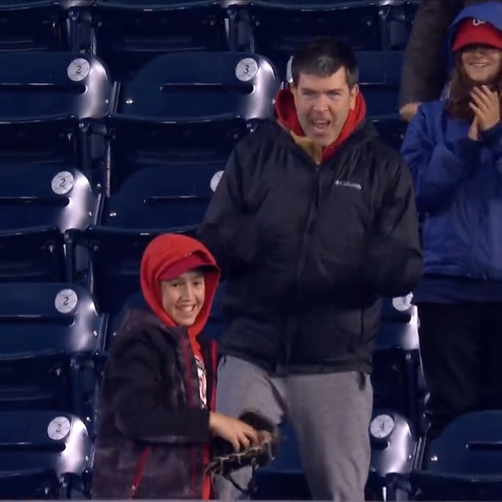 This dad saying “that’s my boy” to his son after making an awesome catch on a Juan Soto’s home run will make you smile.
