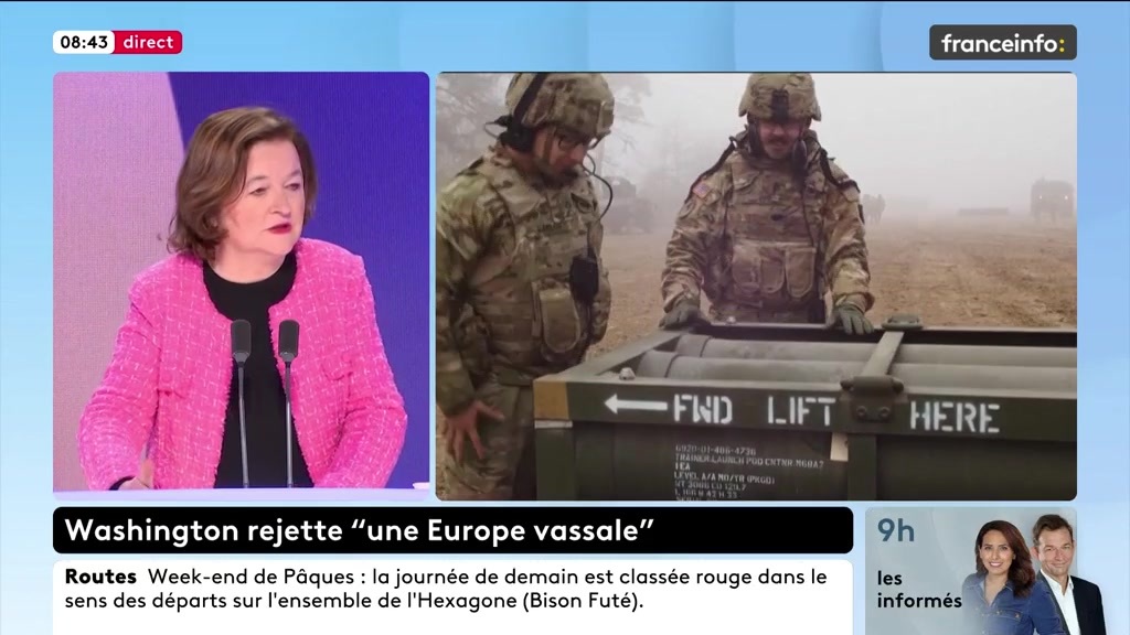 🔴➡️ "Il faut que l'Europe et que chaque pays européen passent à l'âge adulte. On ne peut pas continuer à se dire l'Amérique pourvoira à notre sécurité. Il n'y a rien de plus souverain que notre sécurité, ça ne se délègue pas", affirme Nathalie Loiseau.
