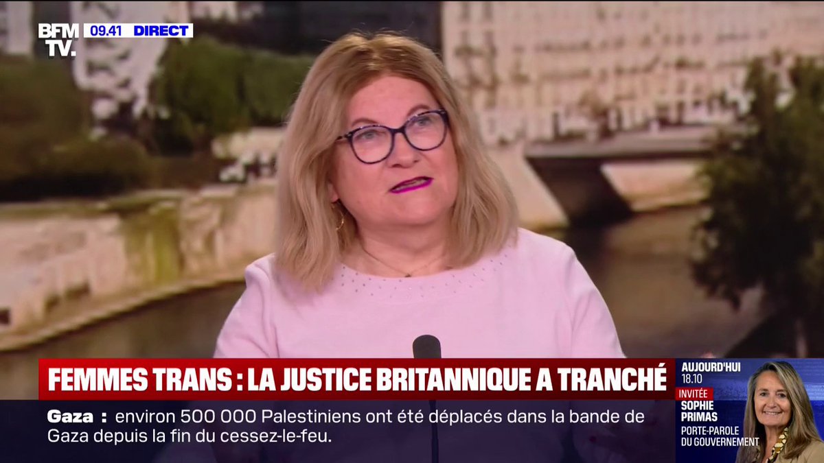💬 "Les femmes transgenres en prennent plein la figure à chaque fois" Béatrice Denaes, co-présidente de l'association Trans-Santé, s'exprime après la décision des juges britanniques sur la définition légale d'une femme