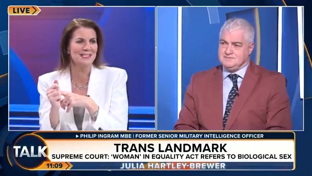 "I'm trying to think of a word I can say on air that I won't get OFCOMMED for." Julia Hartley-Brewer says Keir Starmer's cabinet should be punished for the "vicious nasty battle" over the definition of biological woman. Julia Hartley-Brewer
