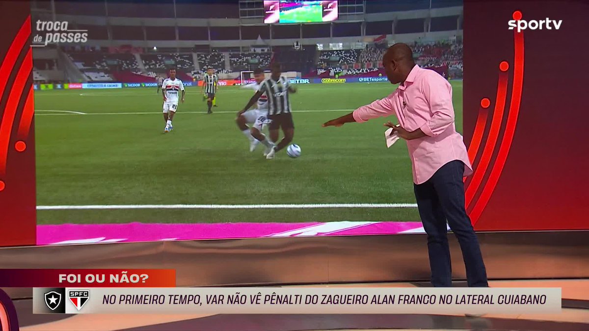 Comentarista de arbitragem, PC Oliveira analisa pênalti anulado de Alan Franco em Cuiabano: "Entendo como um lance absolutamente interpretativo. A decisão de campo poderia ter sido respeitada" Lance aconteceu ainda no primeiro tempo do jogo entre Botafogo e São Paulo.