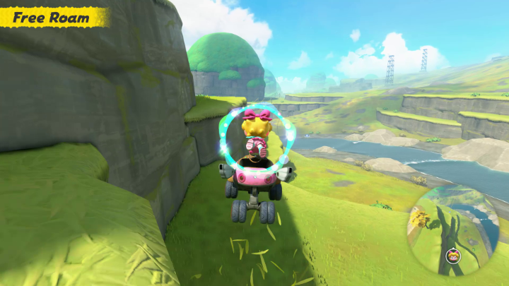 Keep your eyes peeled during Free Roam in #MarioKartWorld – you might spot a P Switch to hit for a mission, a ? Panel to run over or a Peach Medallion to grab!