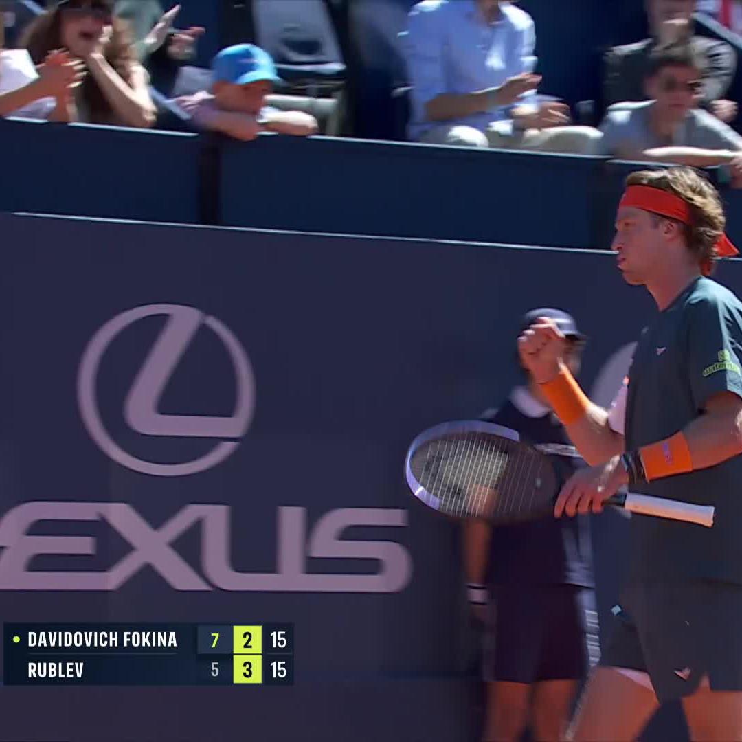 From way downtown 😯 Andrey Rublev #BCNOpenBS