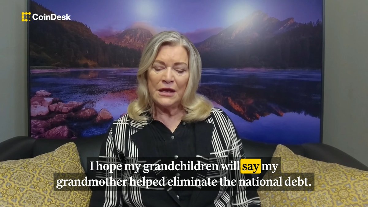 💭 How does Senator Cynthia Lummis want to be remembered? “I hope my grandchildren will say, ‘my grandmother helped eliminate the national debt.’” She says bitcoin is the tool that will help her do it. Full interview with @jennsanasie here 🔗👇