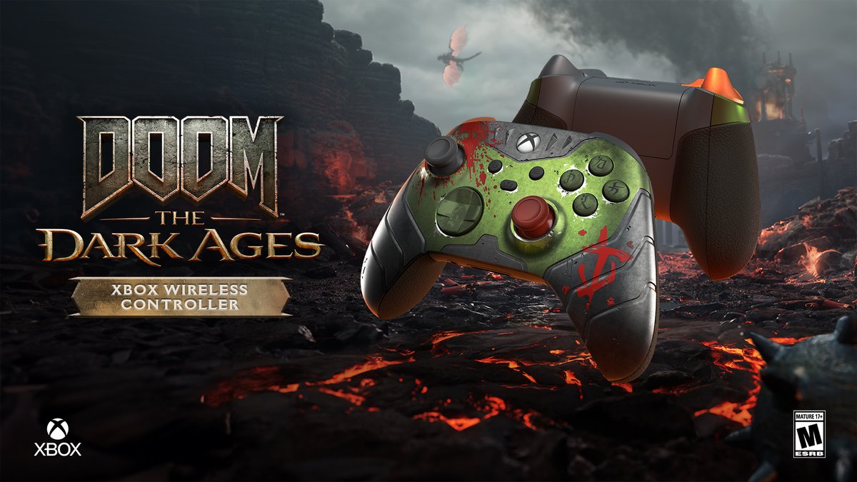 Obliterate the legions of Hell with the DOOM: The Dark Ages Limited Edition Wireless Controller. Get it early at the Microsoft Store now: