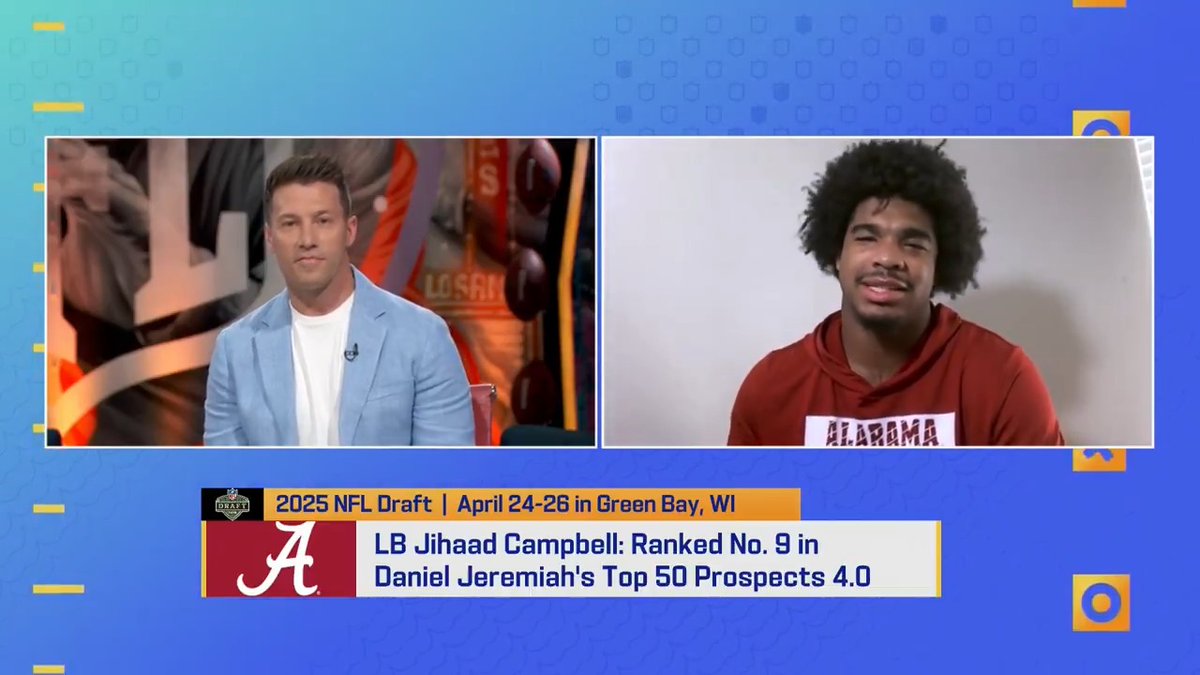 .Jihaad Campbell learned to be a leader from his Alabama Football teammates Henry To'oTo'o, Dallas Turner, and Will Anderson. ❤️ (via Good Morning Football)
