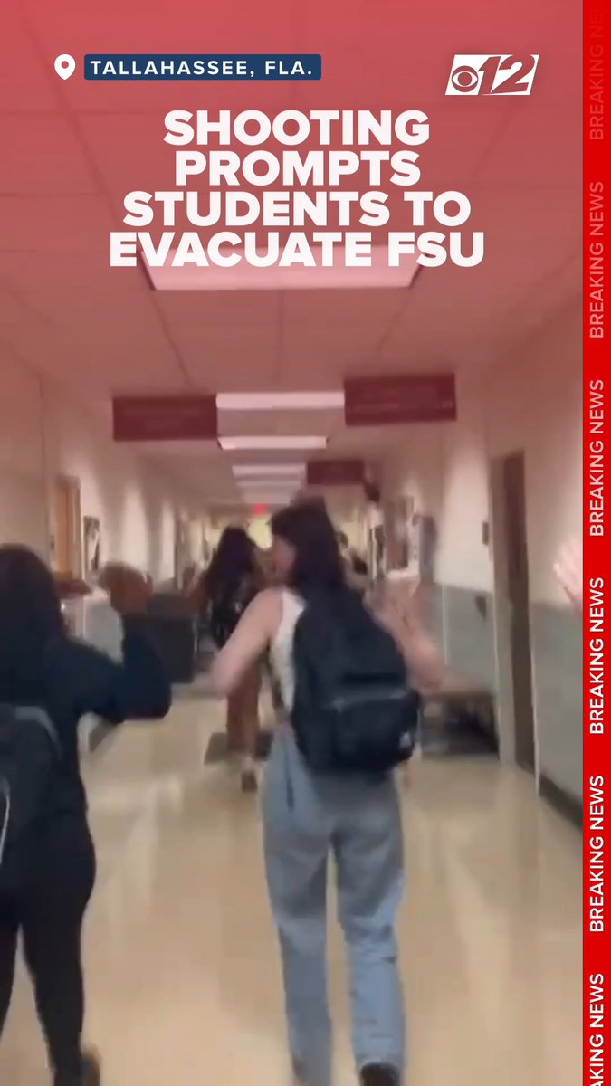 Students leaving a building at Florida State University after reports of an active shooter on campus. This is absolutely horrifying. I hope everyone is safe.