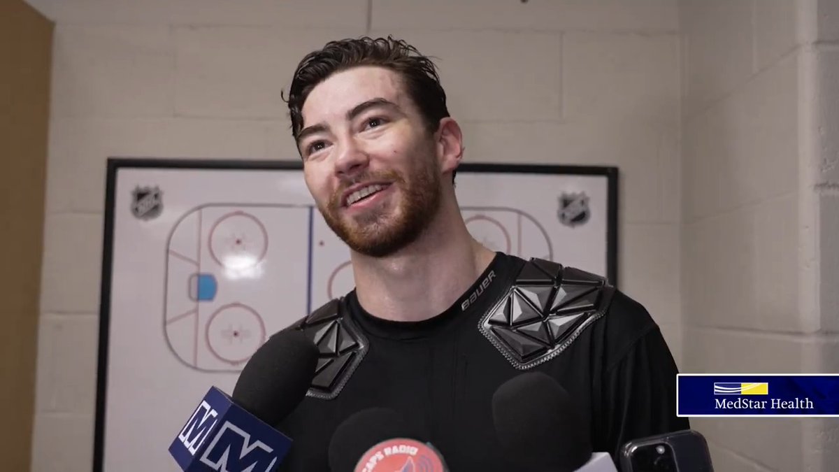 “It’s a childhood dream actualized. It’s definitely going to be a fun moment for me.” Clay Stevenson speaks to the media ahead of what’s expected to be his NHL debut tonight in Pittsburgh. #CapsPens | MedStar Health