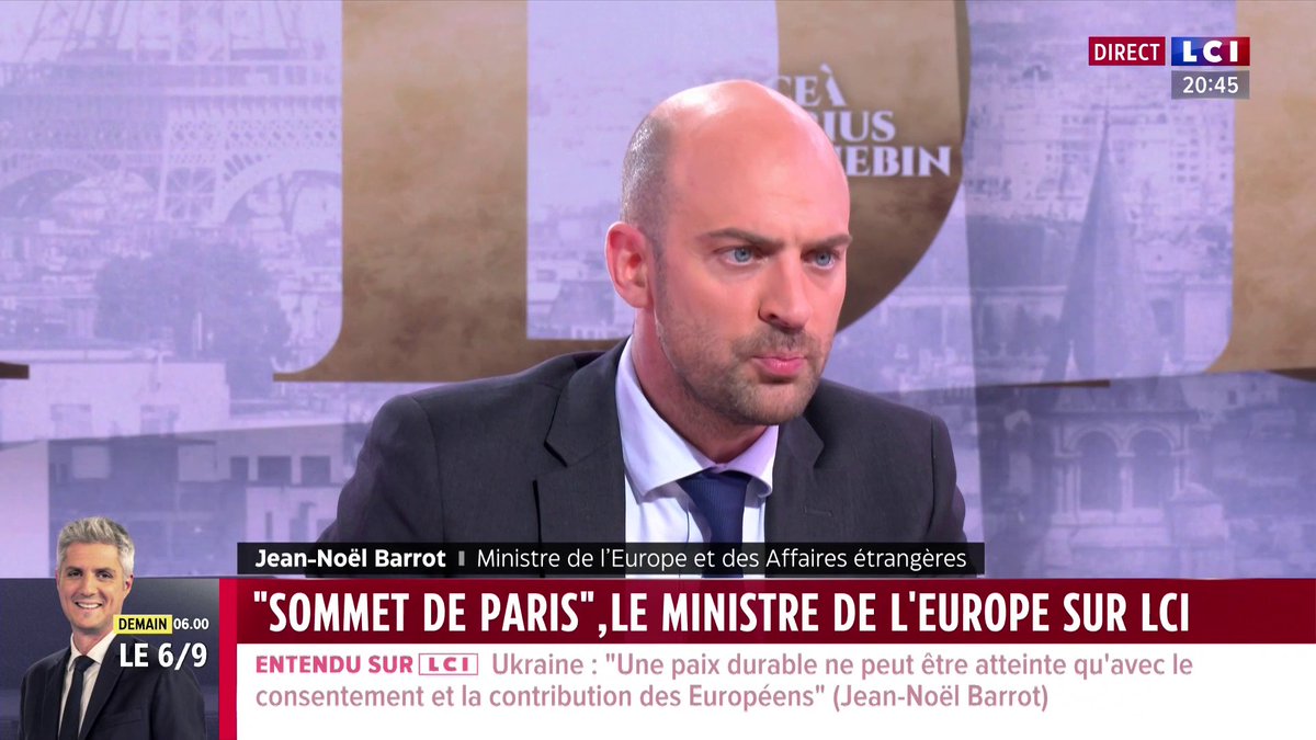 Guerre en Ukraine : "Une fois la paix conclue, il faudra qu’elle soit durable, puis renforcer l’armée ukrainienne." annonce Jean-Noël Barrot (ministre de l'Europe et des Affaires étrangères)