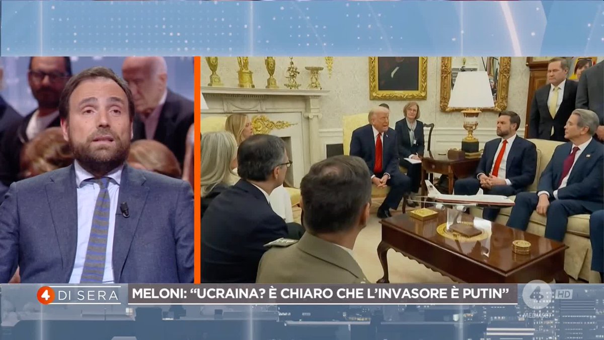Stefano Cappellini: "Meloni è stata un po' incerta nel rivendicare la linea del Governo nella guerra in Ucraina" Ora a #4disera in diretta su #Rete4 e in streaming su Mediaset Infinity