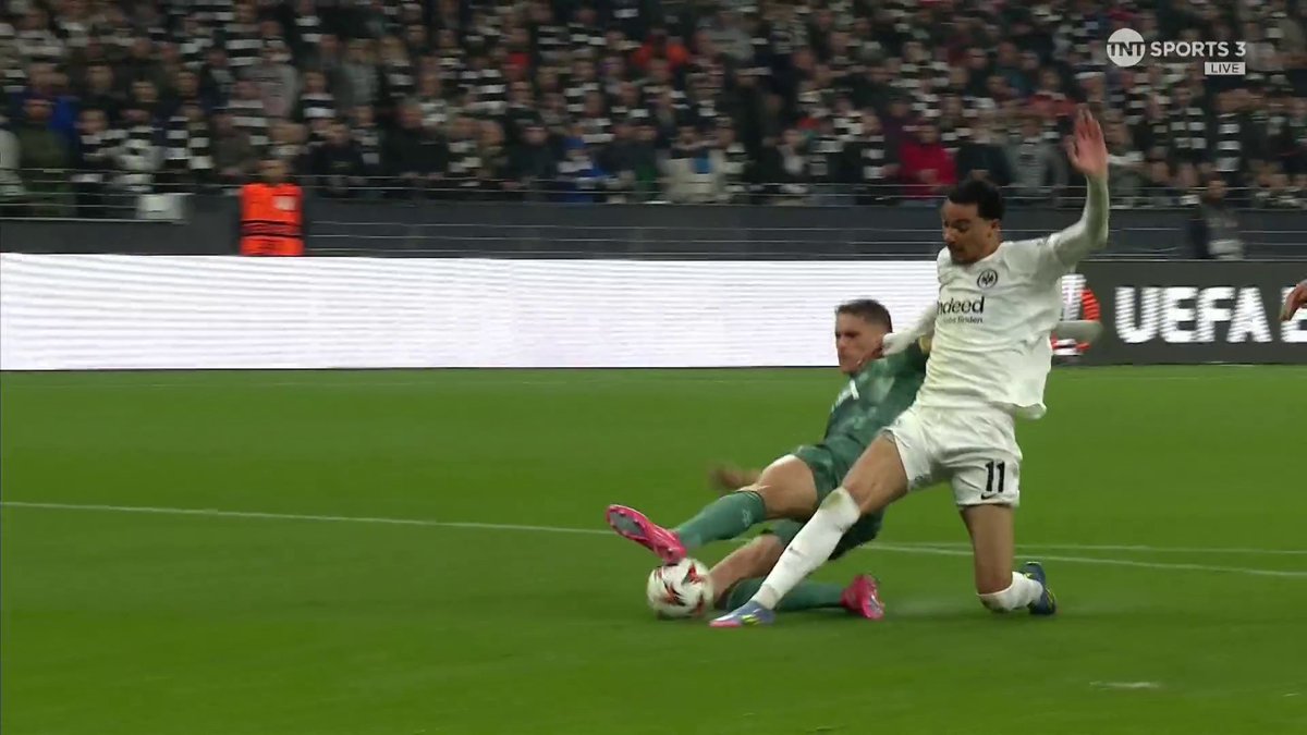 Micky van de Ven ⚡️⚡️⚡️ The Dutch defender uses his pace to make a vital challenge on Hugo Ekitike 💨 📺 TNT Sports &amp; discovery+ UK