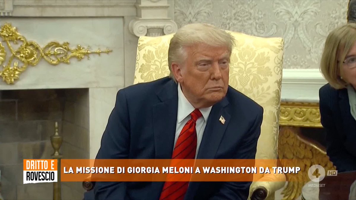 "L'Italia può rimanere un grande alleato solo se il Primo Ministro rimane Giorgia Meloni" Ora a #DrittoeRovescio il discorso tra Meloni e Trump in diretta su #Rete4 e in streaming su Mediaset Infinity