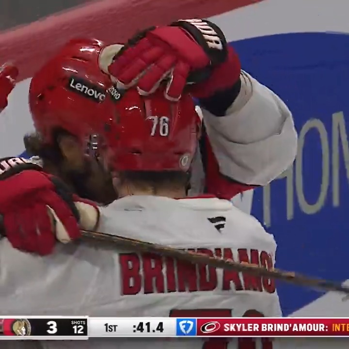 "Brind'Amour scores" sounds familiar Congrats to Skyler on his first NHL goal!