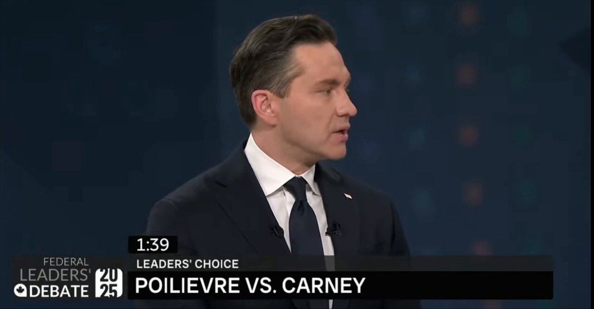 Verbal killshot? Poilievre: "Will you look the camera in the eye and apologize to the many people who suffered as a result of the inflationary policies you that advised Justin Trudeau to implement." Carney: "I did not provide any of that advice." Really now? Hmm