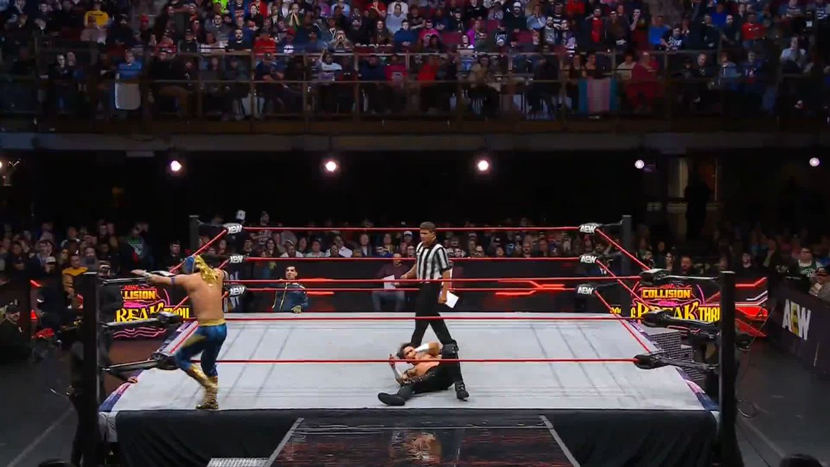 Nick Wayne can't run from Komander when he takes to the ropes! Watch #AEWCollision LIVE on TNT &amp; MAX Komandercr_luchador | @TheNickWayne