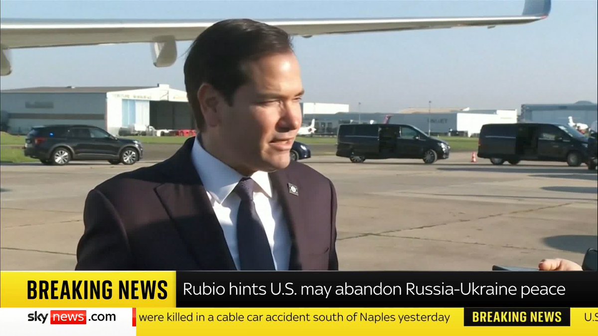 BREAKING: The US Secretary of State Marco Rubio said the US may abandon peace efforts between Russia and Ukraine. 📺 Sky 501, Virgin 602, Freeview 233 and YouTube