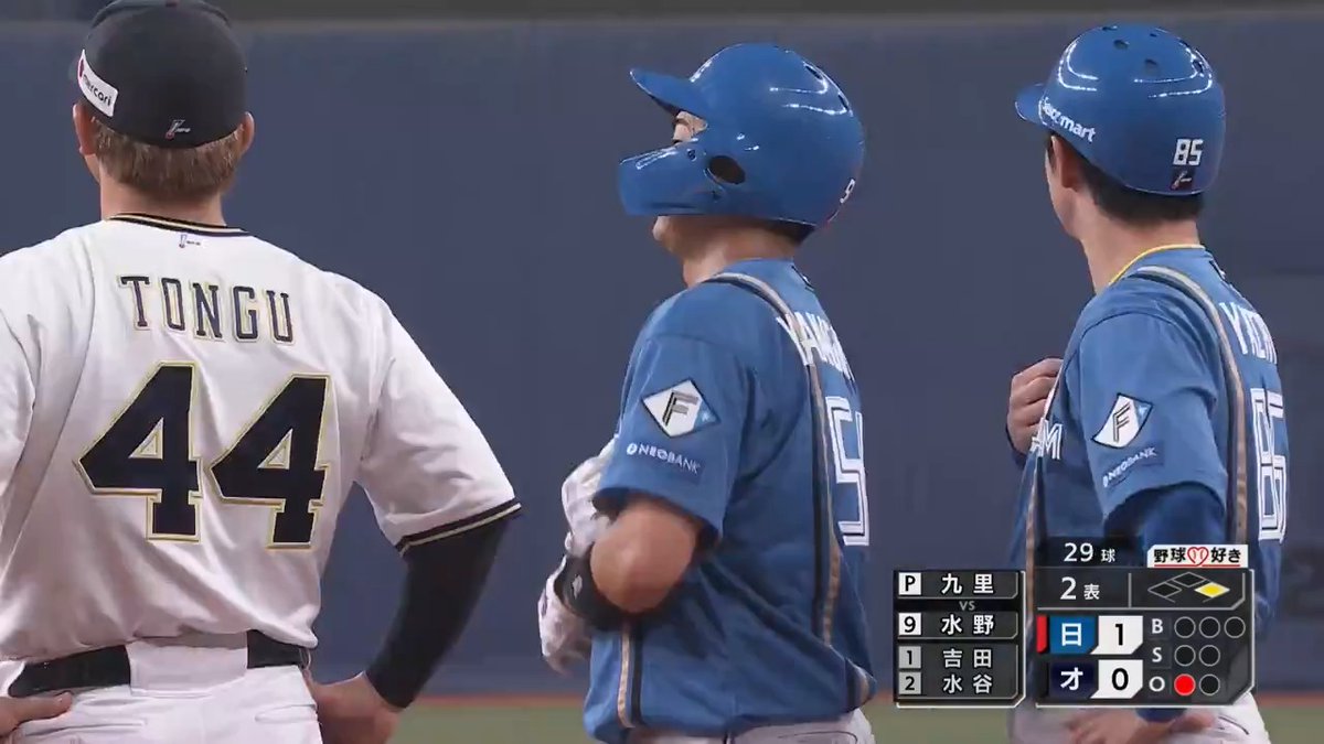 北海道日本ハムドラフト5位ルーキー #山縣秀 選手がプロ初安打を放つ㊗️ #新庄剛志 監督はじめベンチも祝福‼️ #lovefighters 👇ライブ配信はこちら