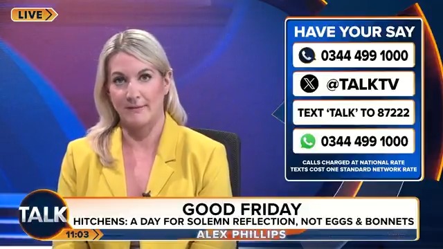 "This is a Christian country, all too often our values and our culture, which is fundamentally underpinned by Judeo-Christian teachings, is thrown in the dustbin." Alex Phillips delivers her Good Friday sermon.