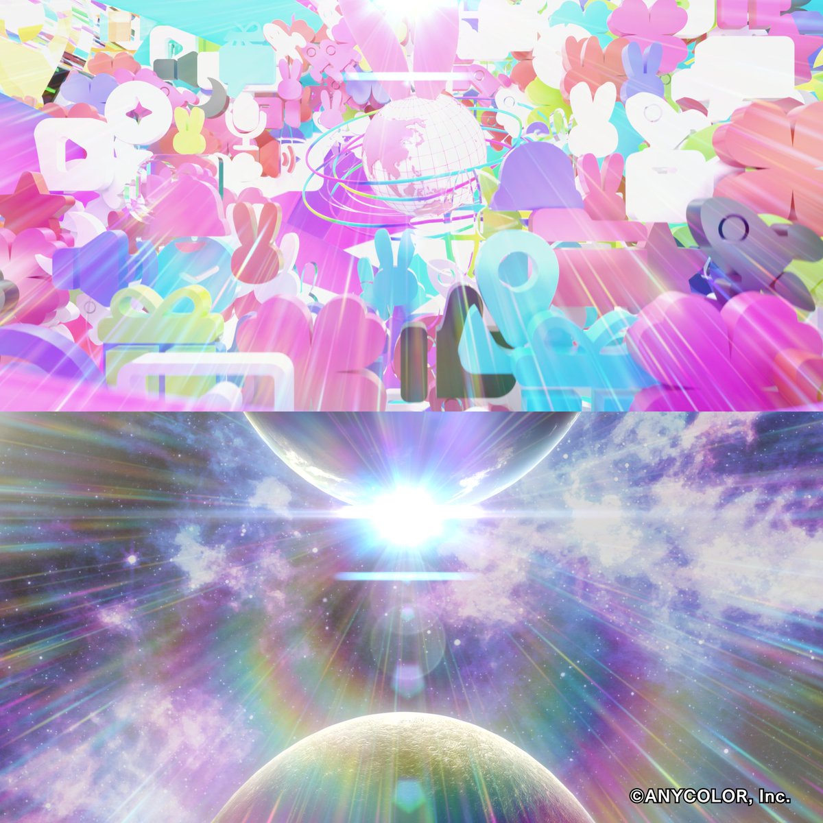 【お知らせ】 月ノ美兎 2ndワンマンライブ「Paper Rabbit」にて、「Virtual to LIVE」の背景演出映像を担当いたしました。 #月ノ美兎PaperRabbit (1/2)