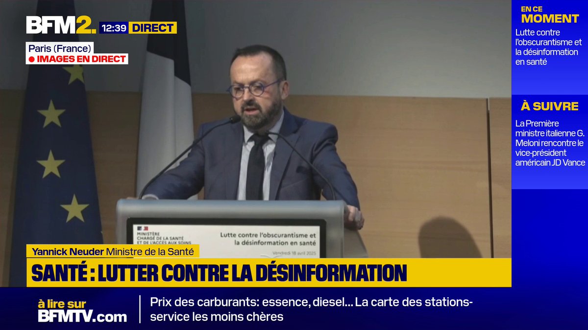 Santé/fake news : "Nous rentrons en guerre contre la désinformation", assure le ministre de la Santé Yannick Neuder