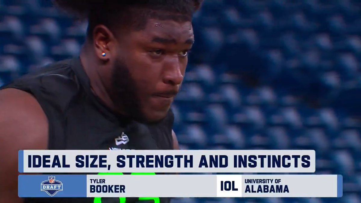 "Ideal size, strength, and instincts." - @movethesticks @Alabamaftbl OL Tyler Booker is set to be an interior presence at the NFL level 💪 Tyler Booker🦍 📺: 2025 #NFLDraft – April 24-26 on NFLN/ESPN/ABC 📱: Stream on NFL+