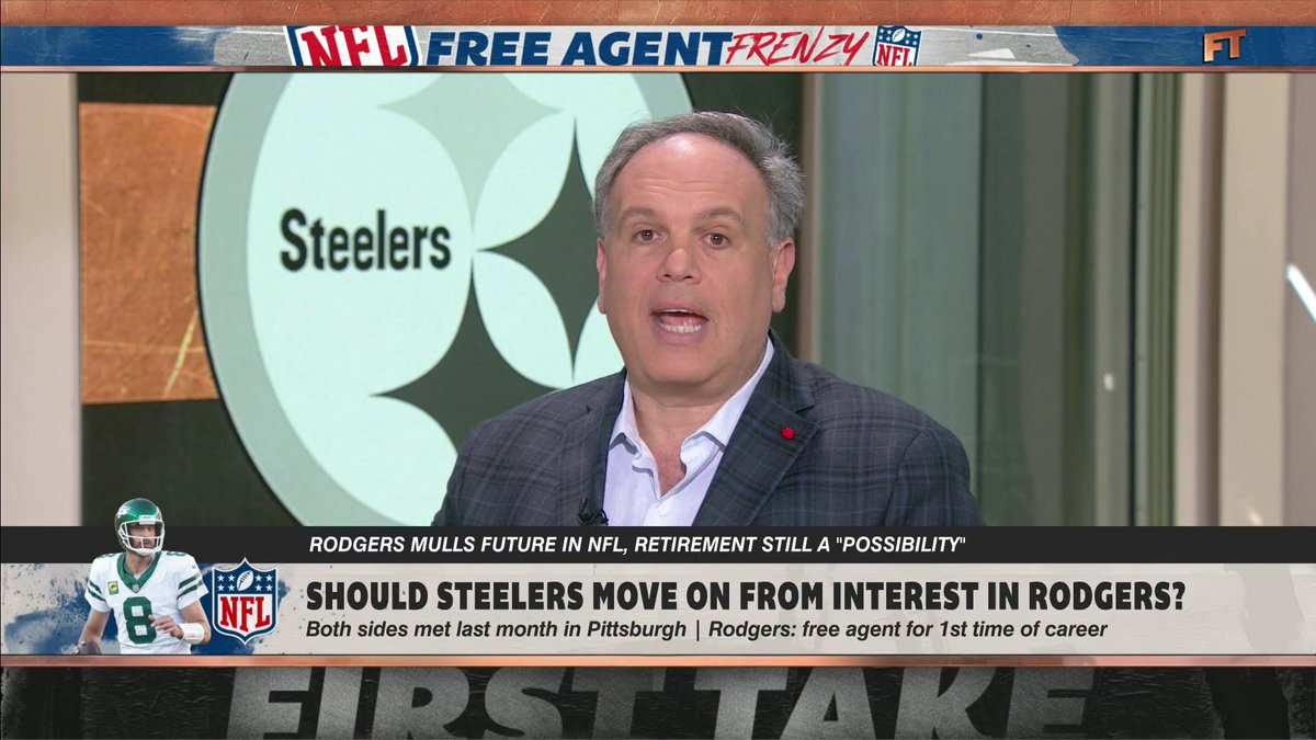 .Mike Tannenbaum says it's "over" for Aaron Rodgers and that the Steelers should draft a QB 👀 "When a player is talking about being retired, they are." 😳