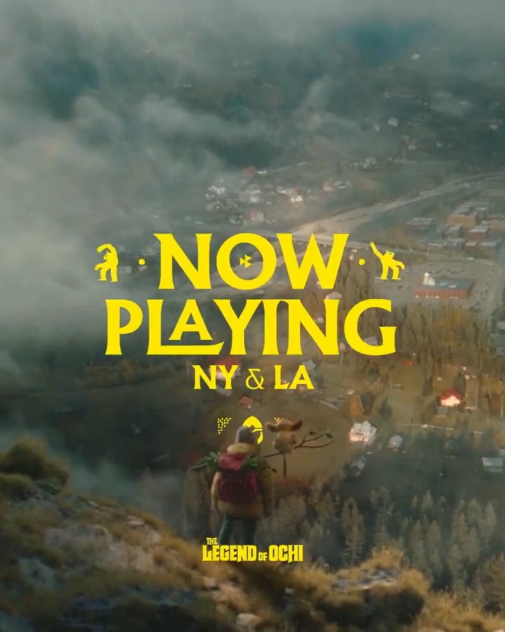 Let the adventures begin. The Legend of Ochi starring Helena Zengel, Finn Wolfhard, and Willem Dafoe is now playing in NY &amp; LA, nationwide next weekend!