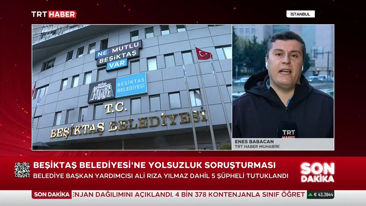 Beşiktaş Belediyesi'ne yönelik ihalede yolsuzluk ve suç örgütü soruşturmasında, aralarında Belediye Başkan Yardımcısı Ali Rıza Yılmaz’ın da olduğu 5 şüpheli tutuklandı.