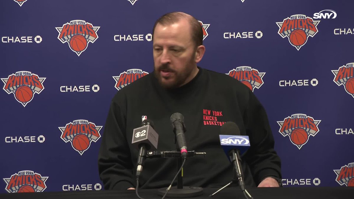 Tom Thibodeau couldn't hold it in when saying "everything's important" when asked about the importance of the bench in the Detroit series 😂