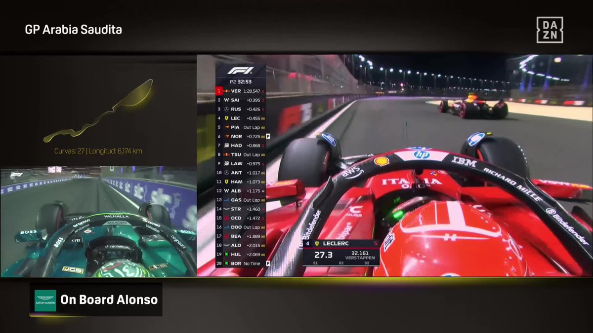 UFFFF 🫢 ¡Qué trallazo le metió el Aston Martin a Fernando Alonso! Pudo mantener el control de milagro 🙏🏻 #SaudiDAZNF1 🇸🇦