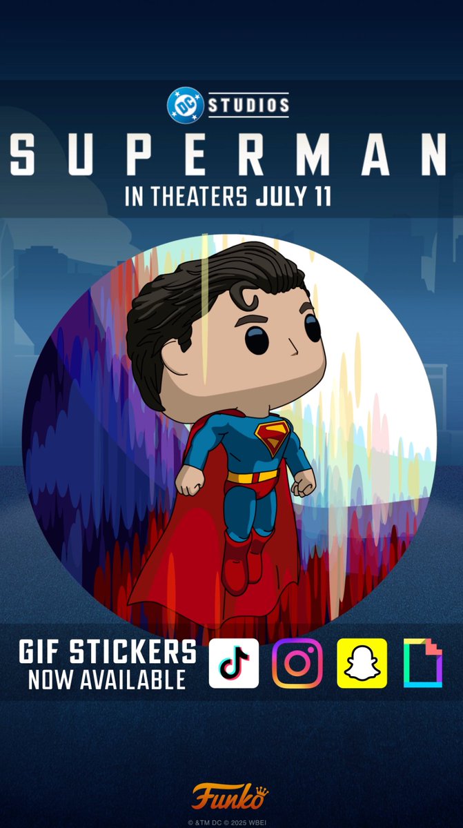 Get super excited for these new Superman @originalfunko stickers! Now all your messages can have that Kryptonian flare. 💫 Search Superman Movie across any platforms with Giphy.