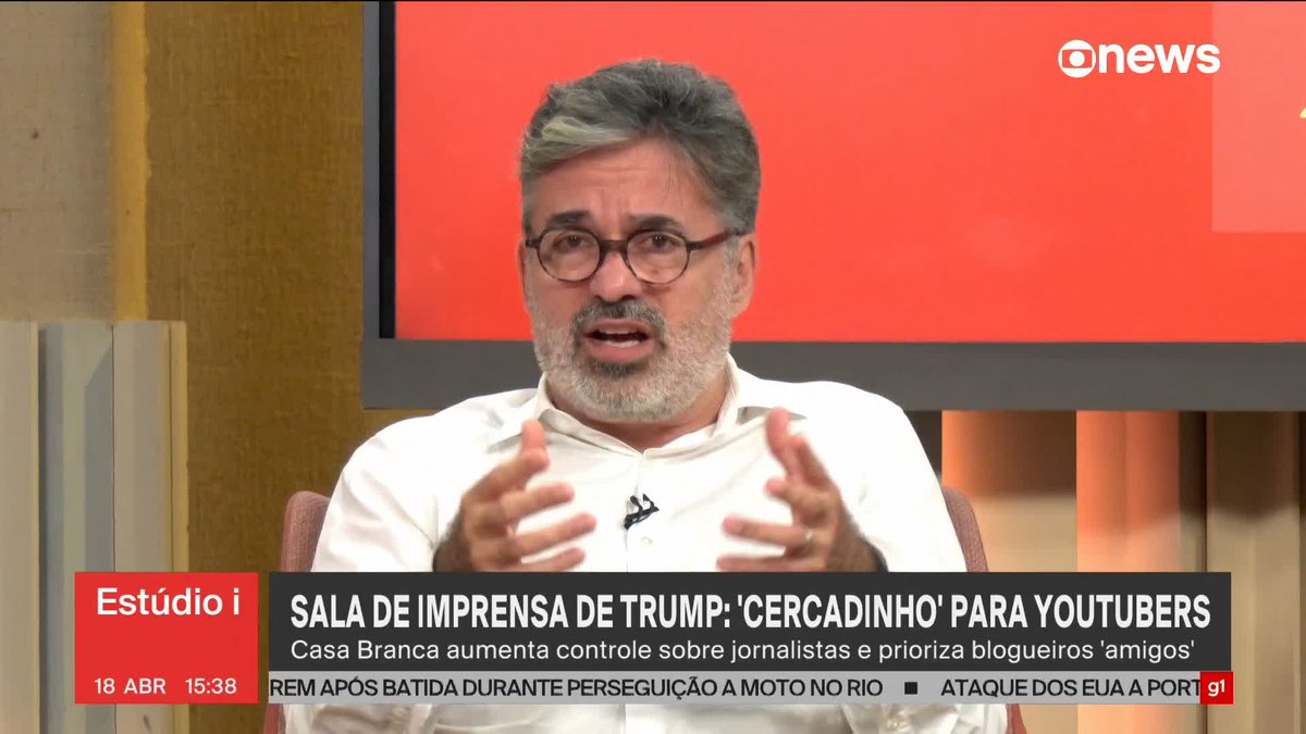 Casa Branca aumenta controle sobre jornalistas e prioriza blogueiros “amigos”. Marcelo Lins fala em jornalistas “domesticados, que falam como quer Donald Trump e o trumpismo” e que têm a função de “jogar água na fervura”. ➡ Assista ao #Estúdioi: #GloboNews