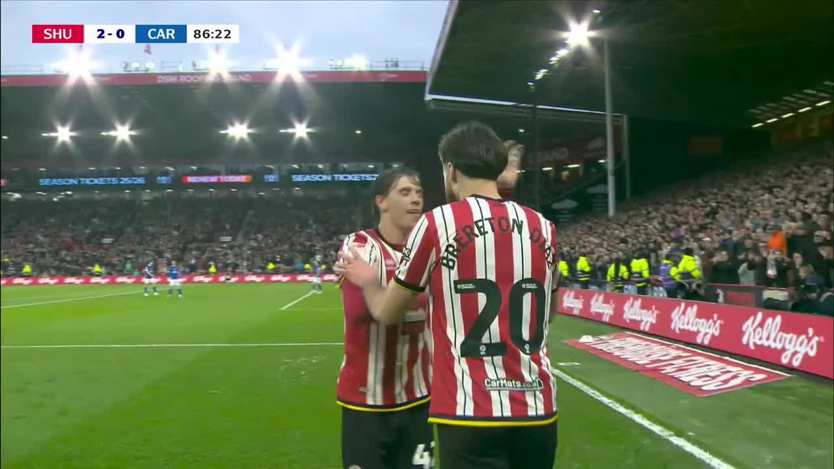 Gol de Ben Brereton para el Sheffield United