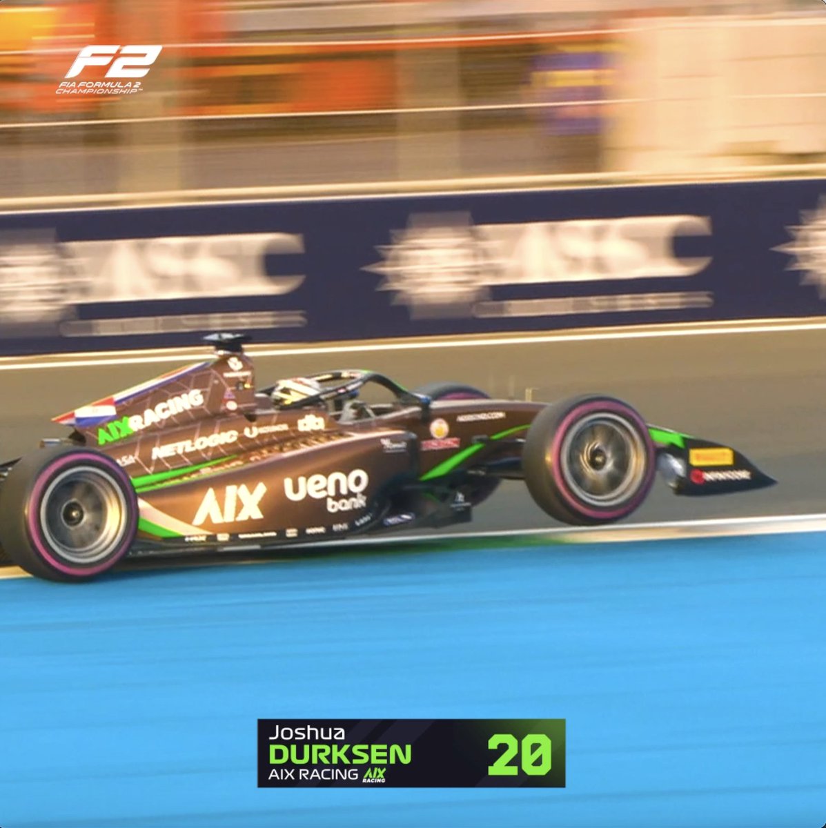 Duerksen takes flight 🛫 The Paraguayan was pushing the limits in Qualifying 😳 #F2 #SaudiArabianGP Joshua Duerksen 🇵🇾