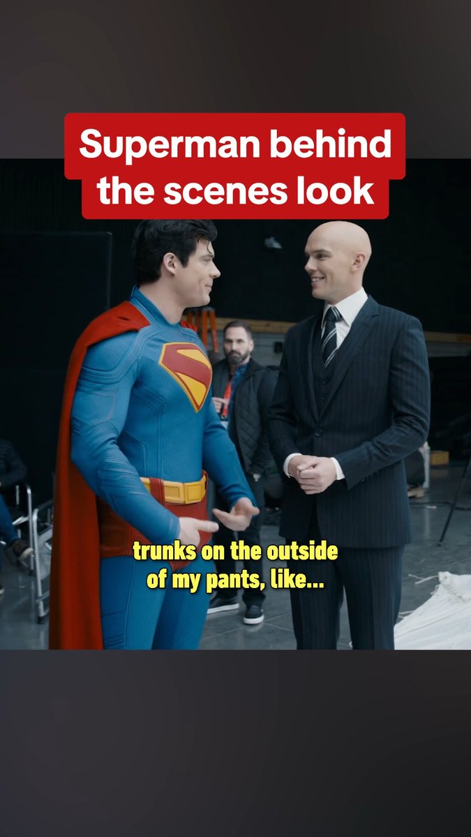 David Corenswet jokes with Nicholas Hoult about Superman's trunks in a behind-the-scenes video for Superman: