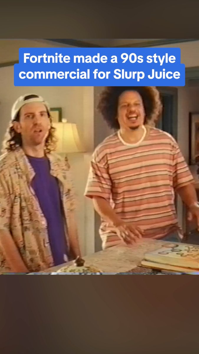Eric Andre and Kyle Mooney star in a Fortnite 90's-style ad for Slurp Juice: