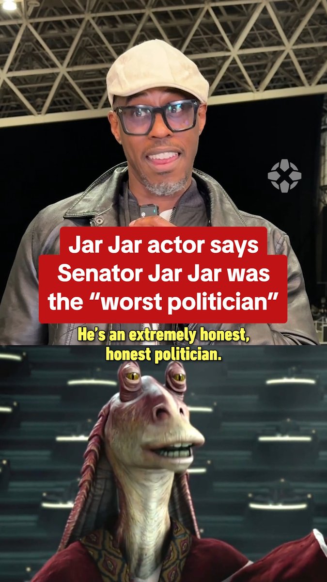 Jar Jar Binks actor Ahmed Best weighs in on Senator Jar Jar at #StarWarsCelebration : "He's probably the worst politician in the Senate"