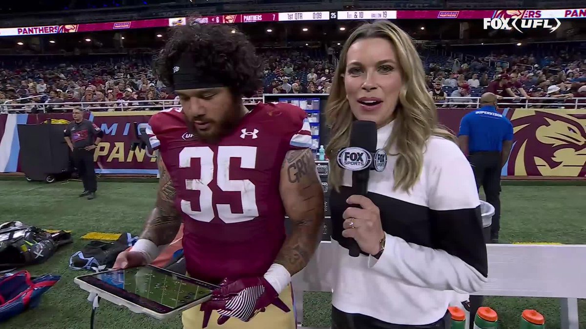 Score a TD ✅ Break it down with Jenny Taft ✅ Hear from Toa Taua after his Michigan Panthers TD run ⬇️
