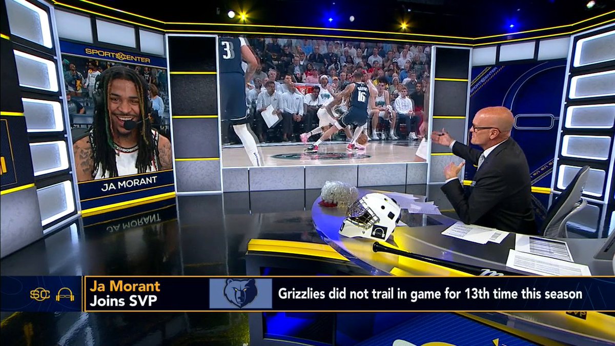 "Couldn't feel it, that's why I was out there." 😅 Ja Morant on pushing through an ankle injury in the play-in win vs. Dallas. Scott Van Pelt